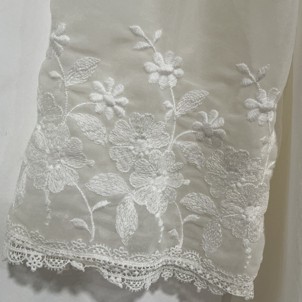 Vtg Unbranded Bridal Peignoir Set Ivory Nylon Lace Chiffon Size Small - Picture 4 of 15